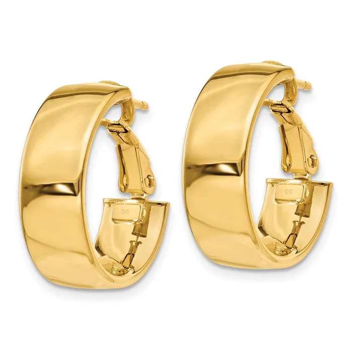 Earrings Qgold 14k Yellow Gold 195 mm Omega Back Hoop Earrings 291 grams Earrings Qgold 14k Yellow Gold 195 mm Omega Back Hoop Earrings 291 grams