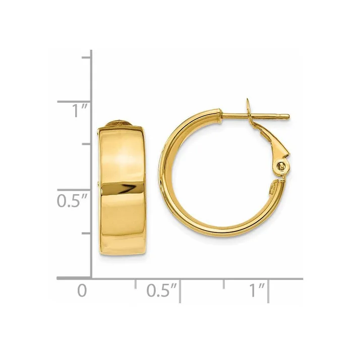 Earrings Qgold 14k Yellow Gold 195 mm Omega Back Hoop Earrings 291 grams Earrings Qgold 14k Yellow Gold 195 mm Omega Back Hoop Earrings 291 grams