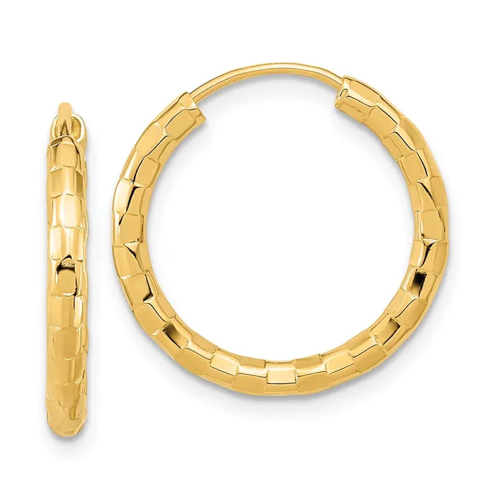 Earrings Qgold 14k Yellow Gold 19 mm Hoop Earrings 194 grams