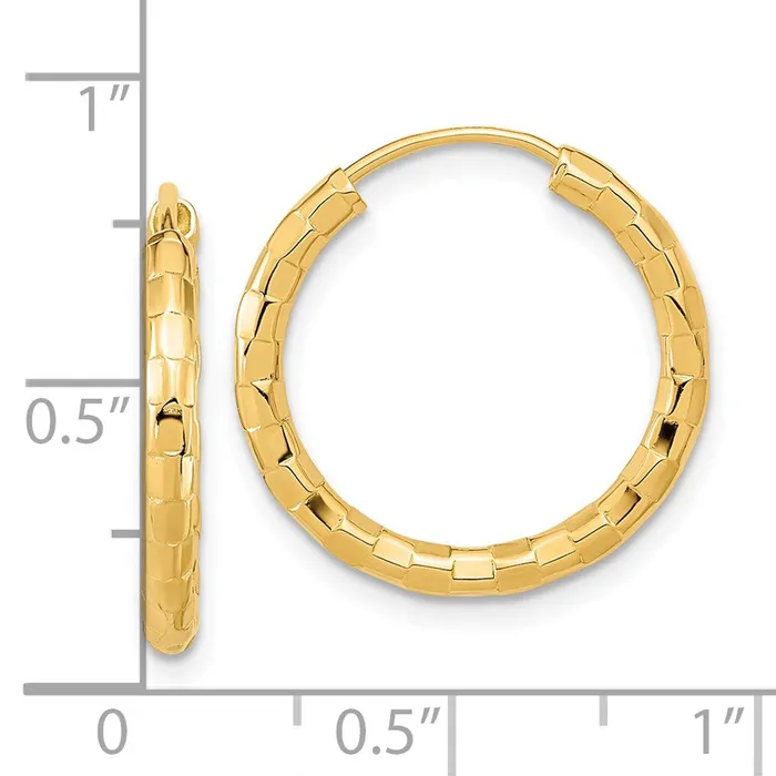 Earrings Qgold 14k Yellow Gold 19 mm Hoop Earrings 194 grams Earrings Qgold 14k Yellow Gold 19 mm Hoop Earrings 194 grams