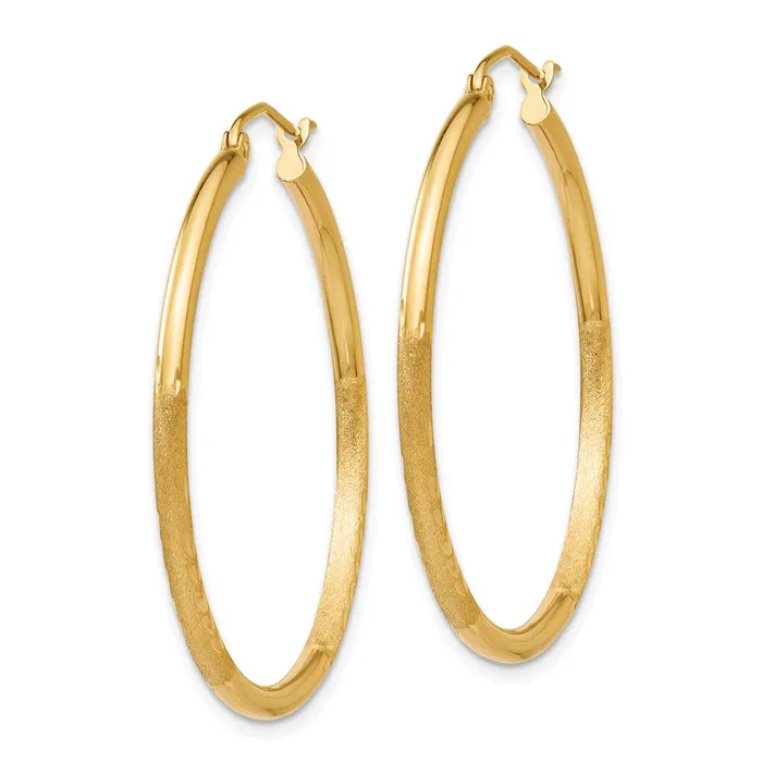 Earrings Qgold 14k Yellow Gold 2 mm Round Tube Hoop Earrings 187 grams Earrings Qgold 14k Yellow Gold 2 mm Round Tube Hoop Earrings 187 grams