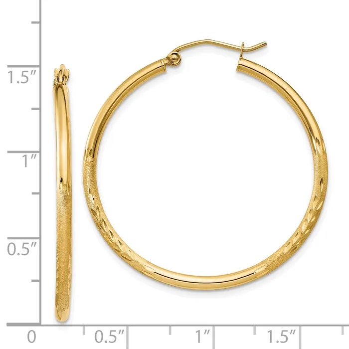 Earrings Qgold 14k Yellow Gold 2 mm Round Tube Hoop Earrings 187 grams Earrings Qgold 14k Yellow Gold 2 mm Round Tube Hoop Earrings 187 grams