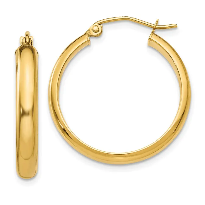 Earrings Qgold 14k Yellow Gold 375 mm Round Tube Hoop Earrings 199 grams Earrings Qgold 14k Yellow Gold 375 mm Round Tube Hoop Earrings 199 grams