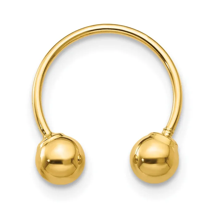 Earrings Qgold 14k Yellow Gold 4 mm Madi K Single Beaded Half Hoop Screwback Earring 016 grams Earrings Qgold 14k Yellow Gold 4 mm Madi K Single Beaded Half Hoop Screwback Earring 016 grams