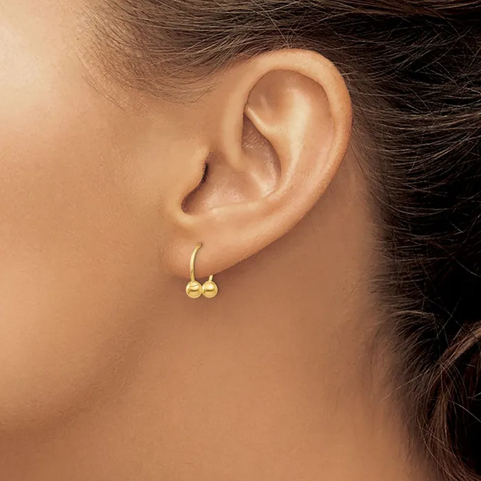 Earrings Qgold 14k Yellow Gold 4 mm Madi K Single Beaded Half Hoop Screwback Earring 016 grams Earrings Qgold 14k Yellow Gold 4 mm Madi K Single Beaded Half Hoop Screwback Earring 016 grams