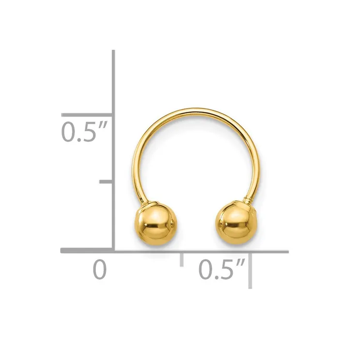 Earrings Qgold 14k Yellow Gold 4 mm Madi K Single Beaded Half Hoop Screwback Earring 016 grams Earrings Qgold 14k Yellow Gold 4 mm Madi K Single Beaded Half Hoop Screwback Earring 016 grams