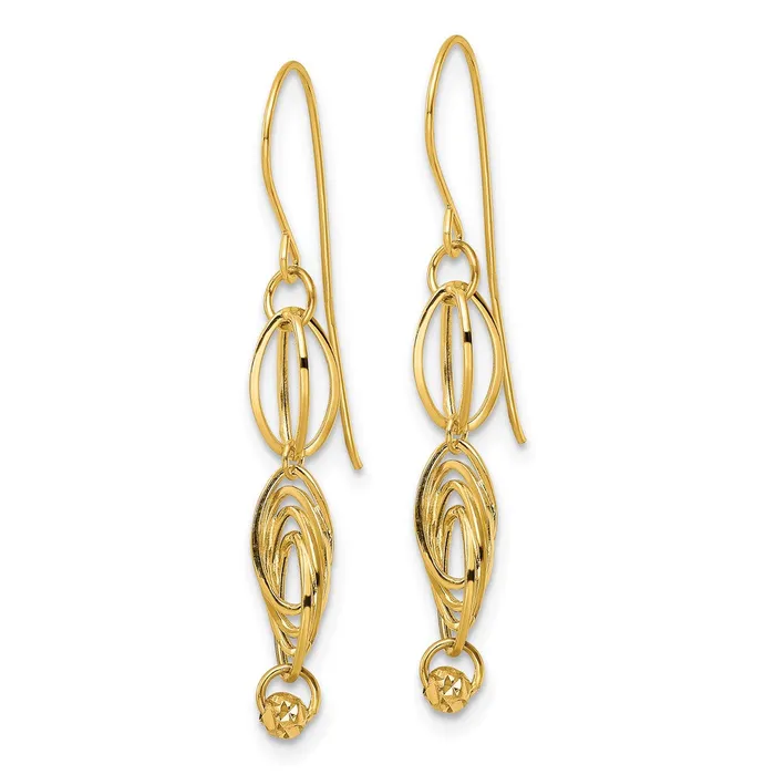 Earrings Qgold 14k Yellow Gold 5 mm Oval Link Dangle Earrings 079 grams Earrings Qgold 14k Yellow Gold 5 mm Oval Link Dangle Earrings 079 grams