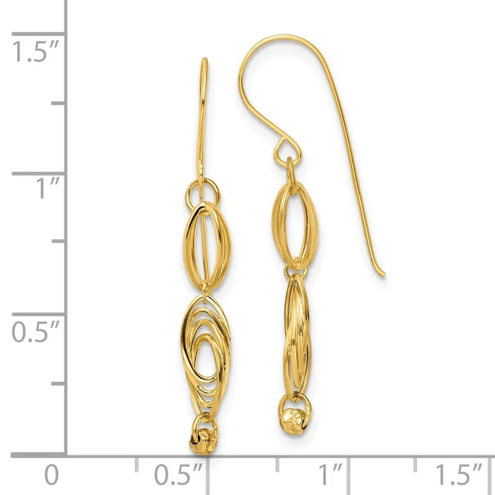 Earrings Qgold 14k Yellow Gold 5 mm Oval Link Dangle Earrings 079 grams Earrings Qgold 14k Yellow Gold 5 mm Oval Link Dangle Earrings 079 grams