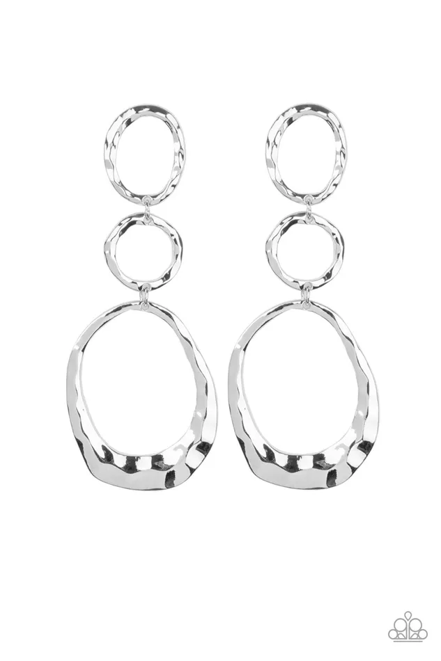 Earrings Radically Rippled Paparazzi Silver Three Hammered Hoops Post Earrings Paparazzi Accessories Earrings Radically Rippled Paparazzi Silver Three Hammered Hoops Post Earrings Paparazzi Accessories