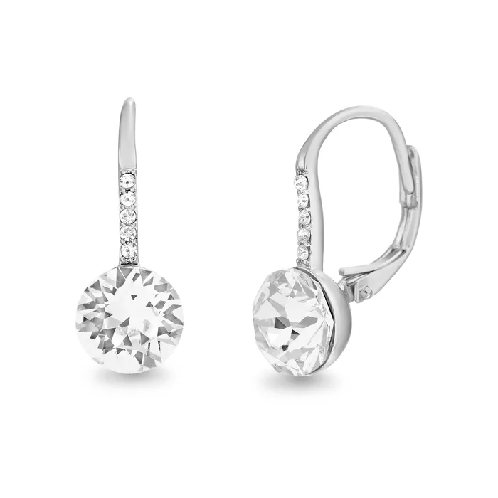 Earrings Sterling Silver Swarovski Crystal Leverback Earring Noblepack CA
