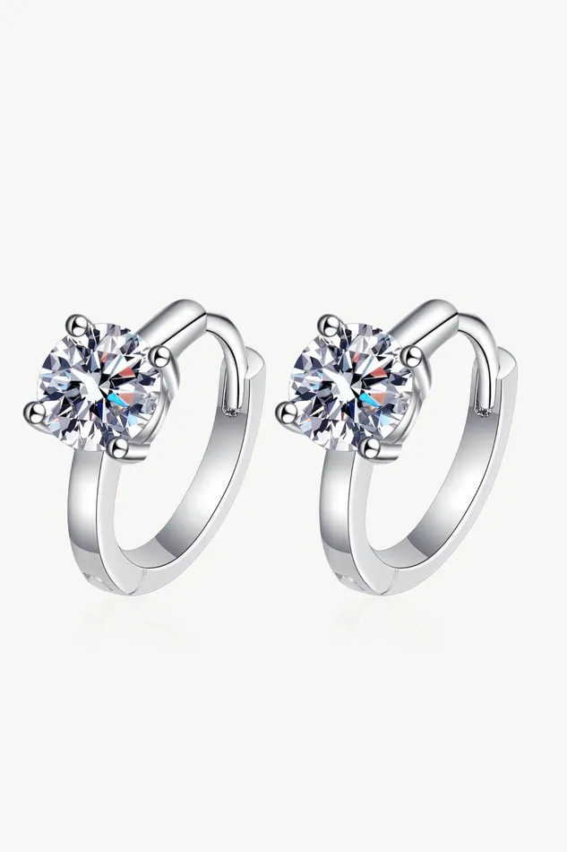 Earrings Trendsi 1 Carat Moissanite Huggie Earrings