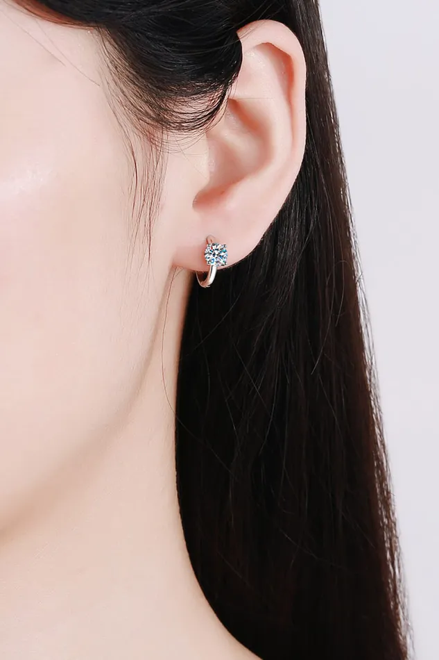 Earrings Trendsi 1 Carat Moissanite Huggie Earrings
