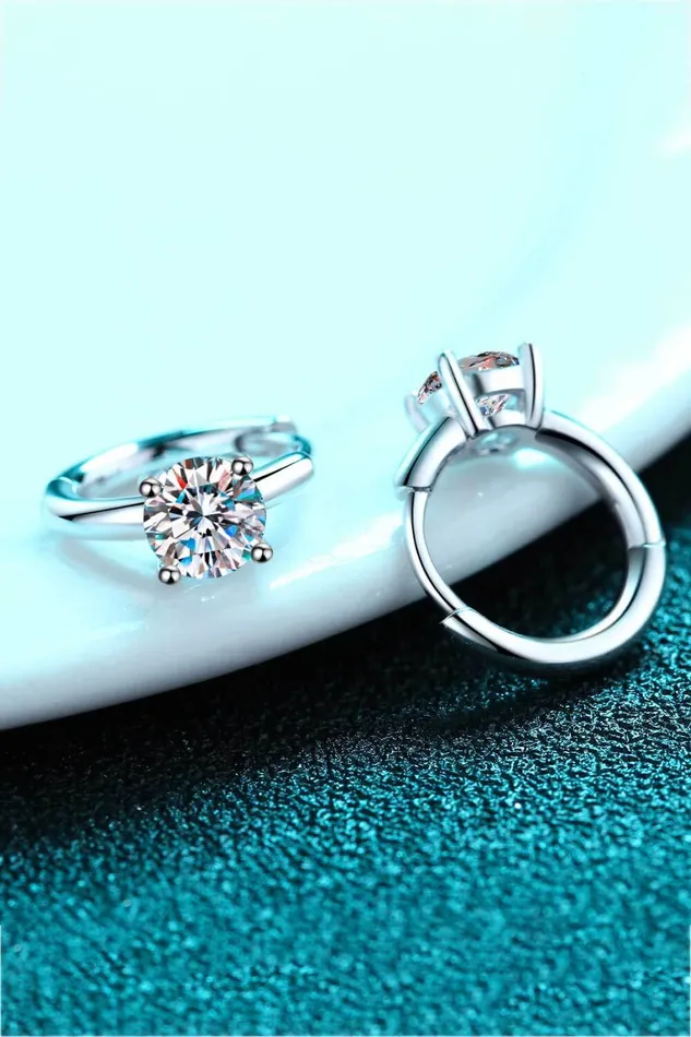 Earrings Trendsi 1 Carat Moissanite Huggie Earrings