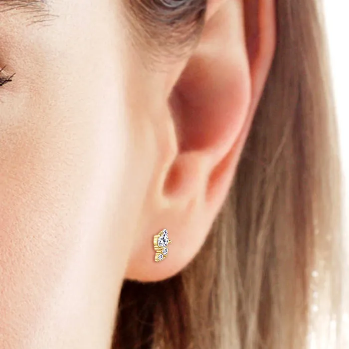 Earrings Trendsi 925 Sterling Silver Moissanite Stud Earrings