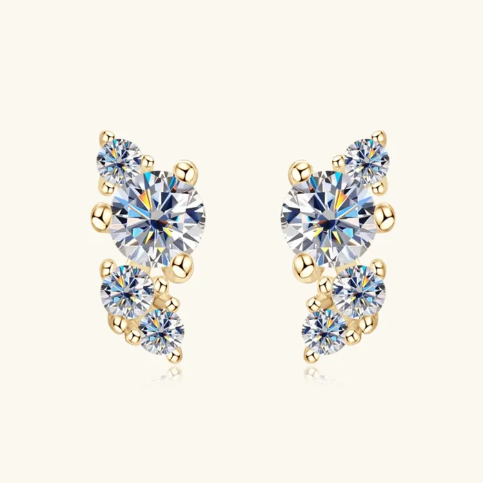Earrings Trendsi 925 Sterling Silver Moissanite Stud Earrings Earrings Trendsi 925 Sterling Silver Moissanite Stud Earrings