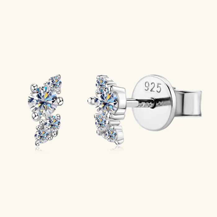 Earrings Trendsi 925 Sterling Silver Moissanite Stud Earrings Earrings Trendsi 925 Sterling Silver Moissanite Stud Earrings