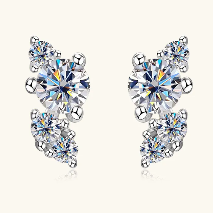 Earrings Trendsi 925 Sterling Silver Moissanite Stud Earrings Earrings Trendsi 925 Sterling Silver Moissanite Stud Earrings