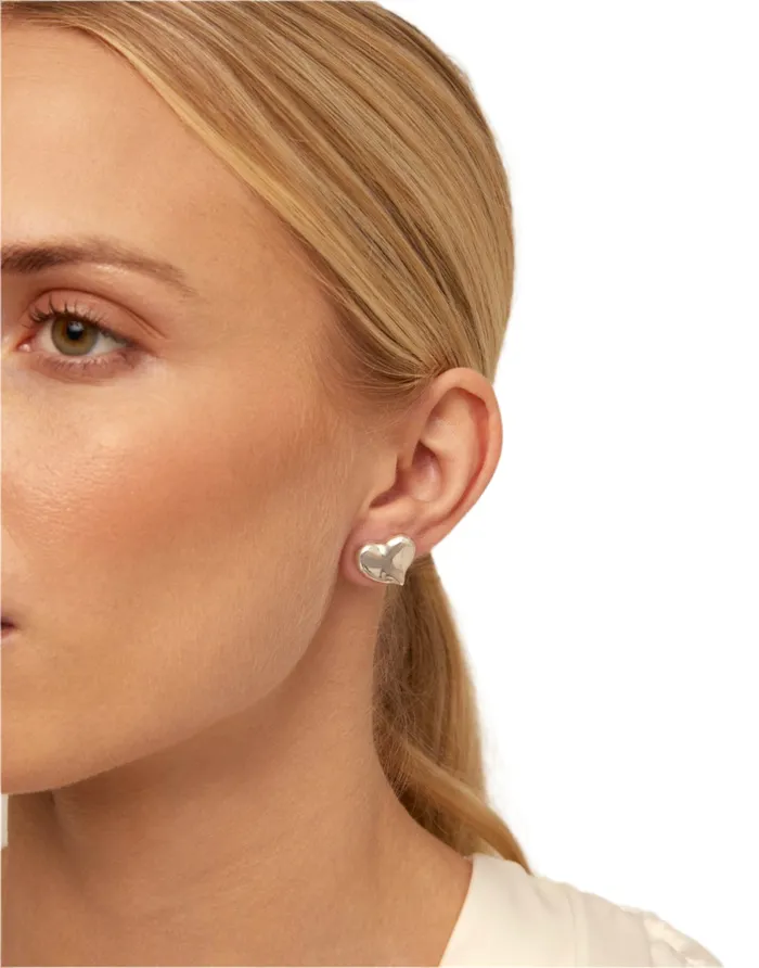 Earrings Uno de 50 HEART Stud Earrings in Silver