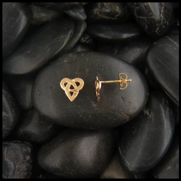 Earrings Walker Metalsmiths Celtic Knot Open Heart Post Earrings in Gold