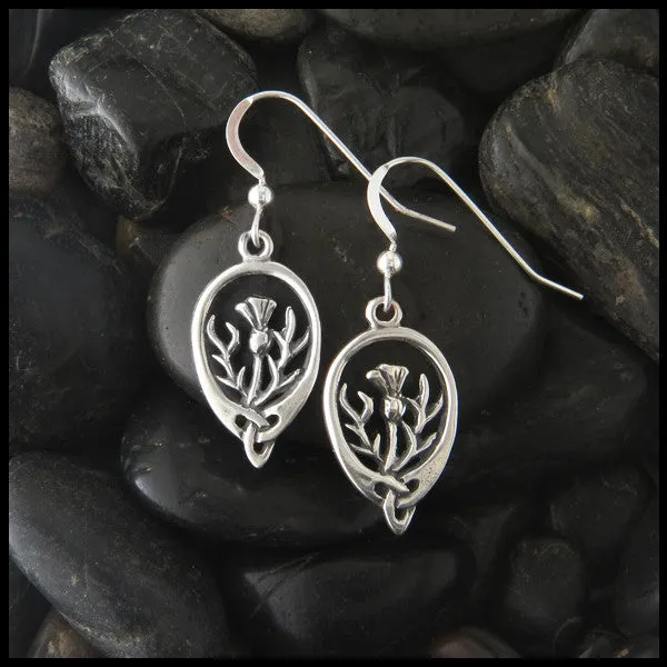 Earrings Walker Metalsmiths Scottish Thistle Earrings in Silver