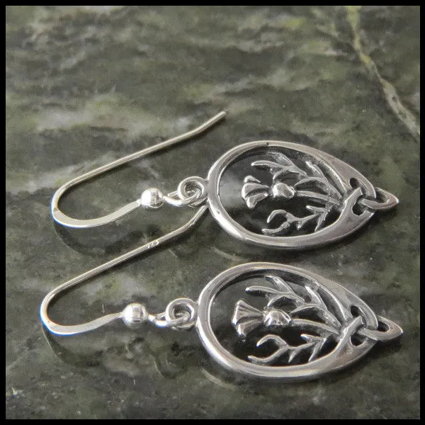 Earrings Walker Metalsmiths Scottish Thistle Earrings in Silver