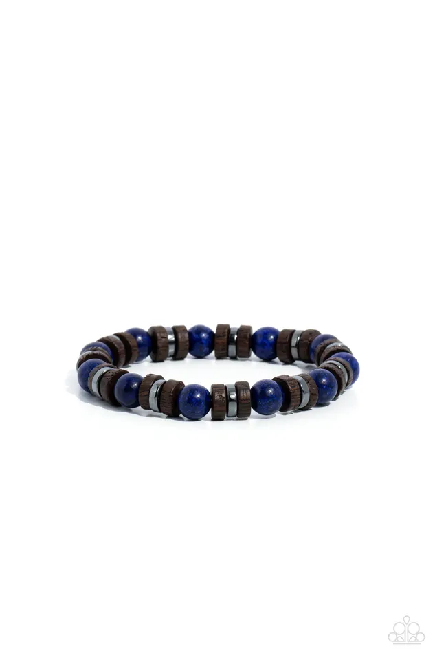 Earthy Empath Blue Stone Brown Wooden and Gunmetal Bead Urban Stretchy Bracelet Paparazzi Paparazzi Accessories Bracelets Earthy Empath Blue Stone Brown Wooden and Gunmetal Bead Urban Stretchy Bracelet Paparazzi Paparazzi Accessories Bracelets