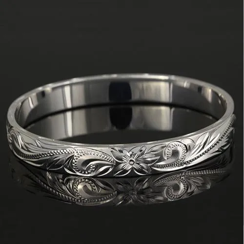 Extra Heavy Weight Sterling Silver Hawaiian Heirloom Bangle Straight Edge Nakoa Rings Extra Heavy Weight Sterling Silver Hawaiian Heirloom Bangle Straight Edge Nakoa Rings