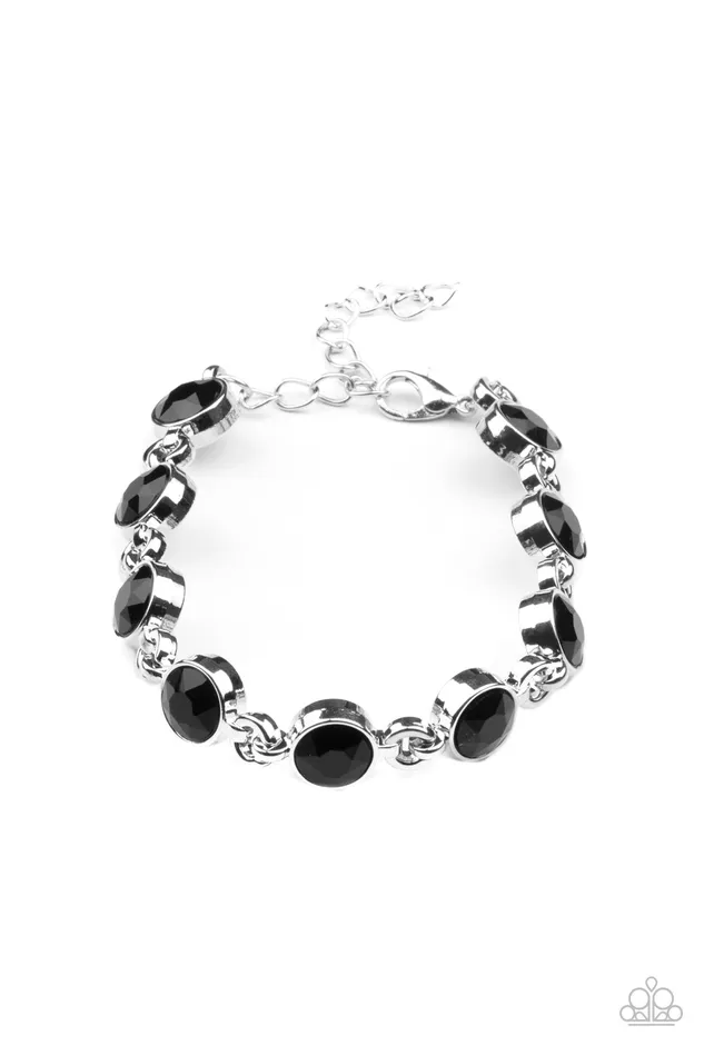 First In Fashion Show Black Rhinestone Silver Bracelet Paparazzi Paparazzi Accessories Bracelets First In Fashion Show Black Rhinestone Silver Bracelet Paparazzi Paparazzi Accessories Bracelets
