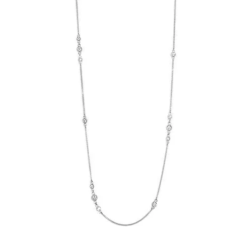 FLOATING DIAMOND OPERA NECKLACE IN WHITE GOLD Penwarden Fine Jewellery Necklaces FLOATING DIAMOND OPERA NECKLACE IN WHITE GOLD Penwarden Fine Jewellery Necklaces