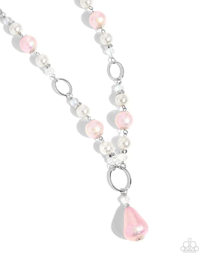 Foiled Fairy Tale Pink Iridescent Pearl Teardrop Necklace Paparazzi Paparazzi Accessories Necklaces Foiled Fairy Tale Pink Iridescent Pearl Teardrop Necklace Paparazzi Paparazzi Accessories Necklaces