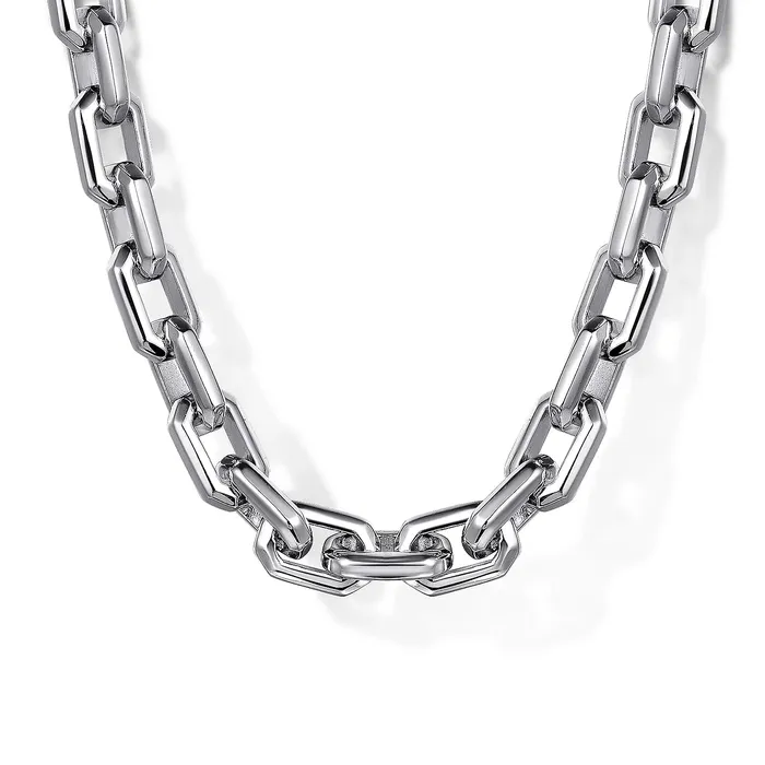 Gabriel Co Rings GabrielCo Sterling Silver Mens Faceted Chain
