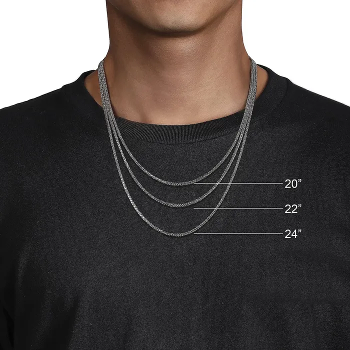 Gabriel Co Rings GabrielCo Sterling Silver Mens Faceted Chain