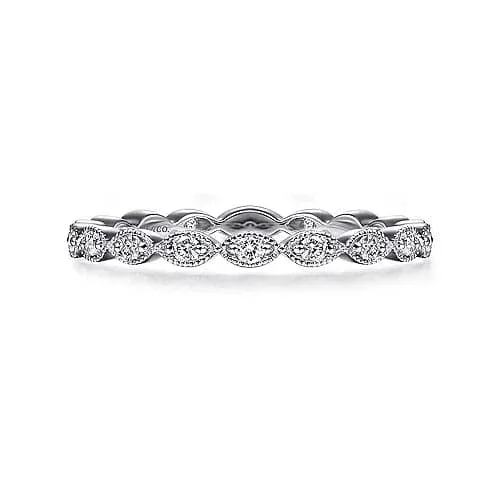 Gabriel Co Rings Gabriel Co White Gold Marquise Station Diamond Stackable Ring