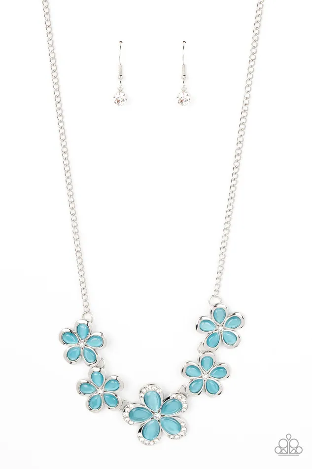 Garden Daydream Blue Cats Eye Stone Silver Flower Necklace Paparazzi Paparazzi Accessories Necklaces Garden Daydream Blue Cats Eye Stone Silver Flower Necklace Paparazzi Paparazzi Accessories Necklaces