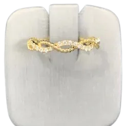 GBC Inc Rings 14K Twist Diamond Rope Band