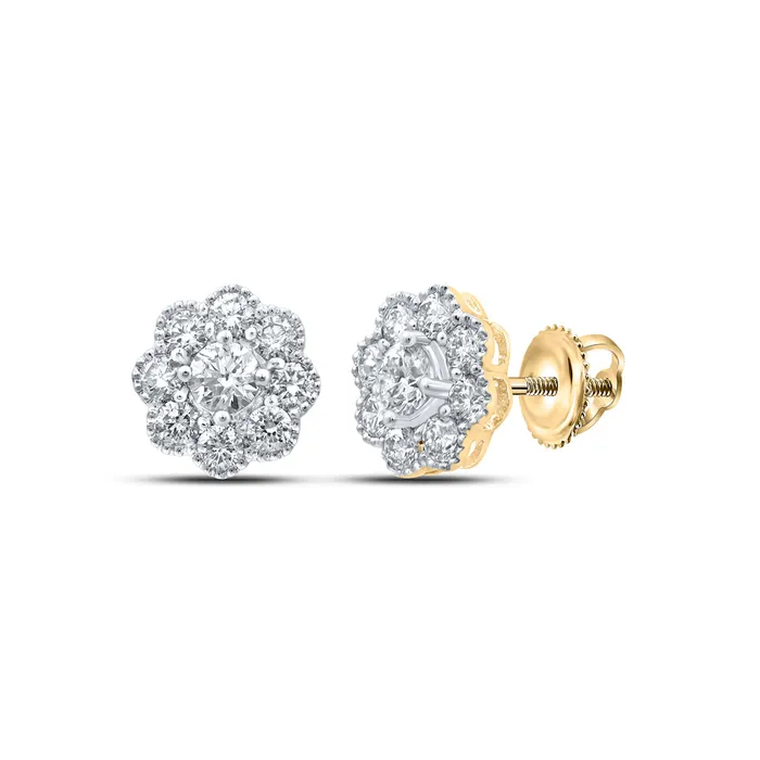 GND 1 12CtwDia Flower Earring 225 grams Earrings