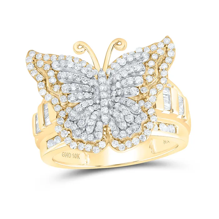 GND 1 14CtwDia Nk Fashion Butterfly Ring 633 grams Rings