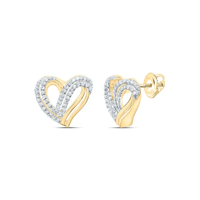 GND 10Kt Gold 13CtwDia P1 Gift Heart Earring Earrings