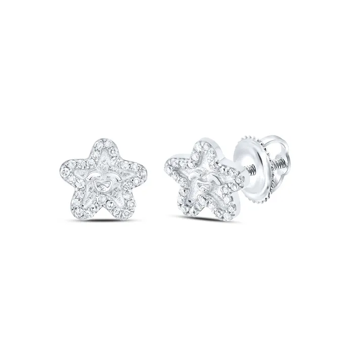 GND 10Kt Gold 18CtwDia Nk Gift Star Fish Earrings Earrings