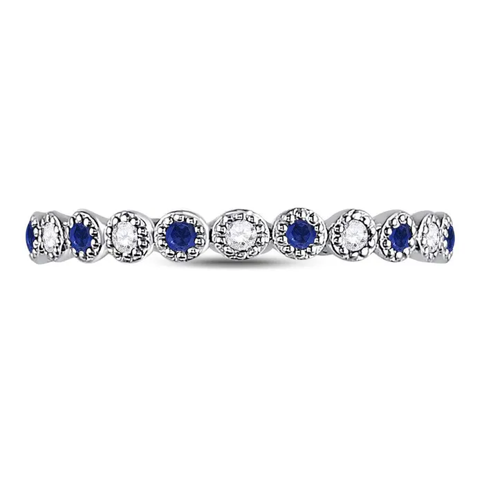 GND 10Kt White Gold 112Ctw Diamond 110CtSapphire Gemstone Stackable Band 257 grams Rings GND 10Kt White Gold 112Ctw Diamond 110CtSapphire Gemstone Stackable Band 257 grams Rings