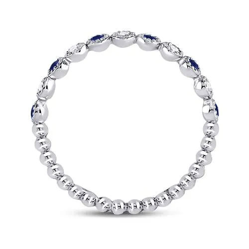 GND 10Kt White Gold 112Ctw Diamond 110CtSapphire Gemstone Stackable Band 257 grams Rings