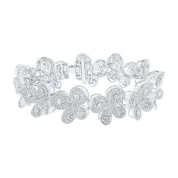 GND 10Kt White Gold 4 15CtwDia Nk Butterfly Bracelet7 Inch 2983 grams Bracelets GND 10Kt White Gold 4 15CtwDia Nk Butterfly Bracelet7 Inch 2983 grams Bracelets