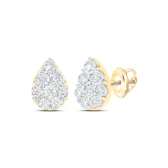 GND 10Kt Yellow Gold 15CtwDia Nk Pear Earring 104 grams Earrings