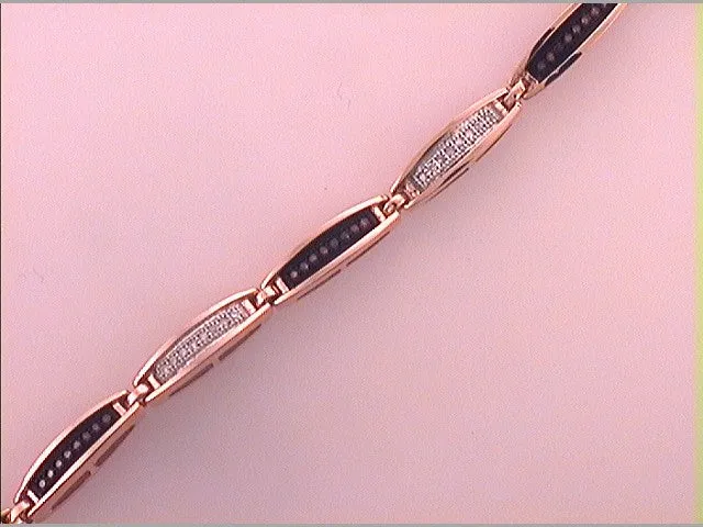 GND Bracelets 10Kt Rose Gold 13CtwDia Red Bracelet 7 Inch 988 grams