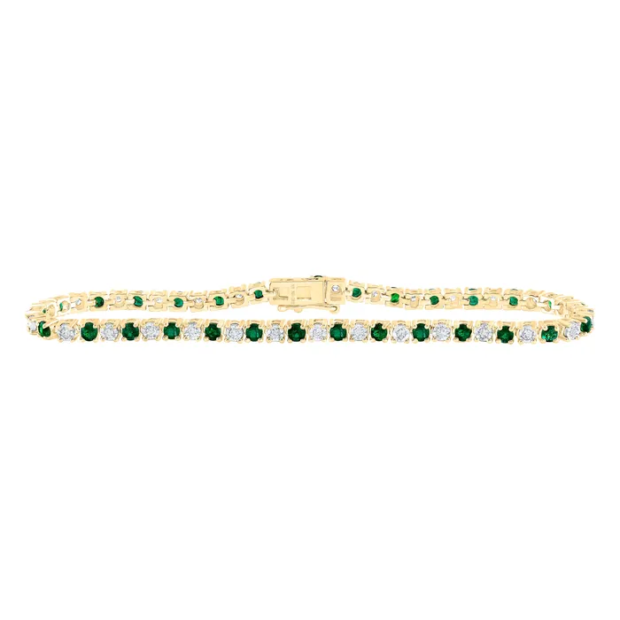 GND Bracelets 10Kt Yellow Gold 12CtwDia Nk 2CtEme Bracelet 92 grams