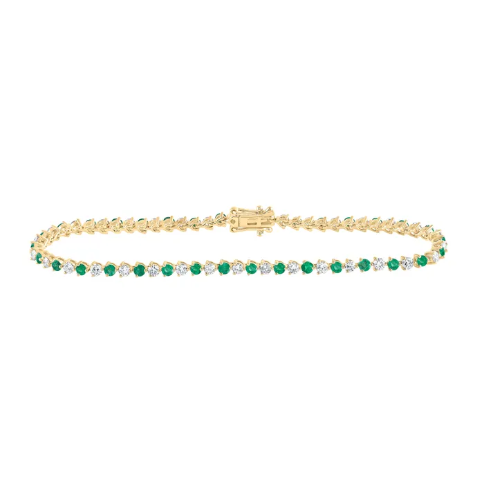 GND Bracelets 14Kt Yellow Gold 1 13CtwDia Nke 1 12CtEm Natural Gem Bracelet7 Inch 521 grams GND Bracelets 14Kt Yellow Gold 1 13CtwDia Nke 1 12CtEm Natural Gem Bracelet7 Inch 521 grams