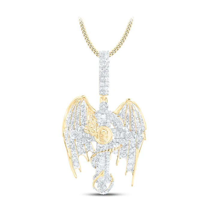 GND Charm Necklaces 10Kt Yellow Gold 2CtwDia Nk Celtic Dragon Cross Mens Charm 882 grams GND Charm Necklaces 10Kt Yellow Gold 2CtwDia Nk Celtic Dragon Cross Mens Charm 882 grams