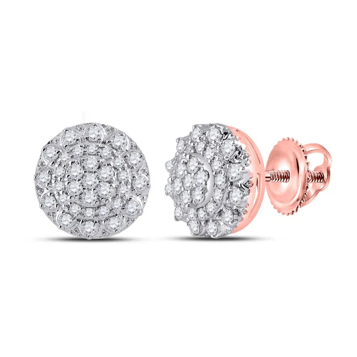 GND Earrings 12CtwDia Cn Studs Floral Round Earring 22 grams