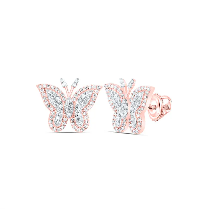 GND Earrings 12CtwNat Dia Nk Fashion Butterfly Stud Earring
