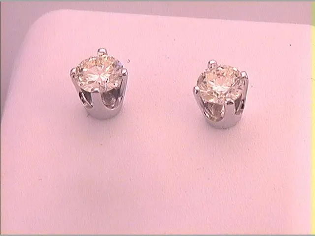 GND Earrings 14Kt White Gold 12 Rd Dia Studs Gift Yellow Diamond Earring GND Earrings 14Kt White Gold 12 Rd Dia Studs Gift Yellow Diamond Earring